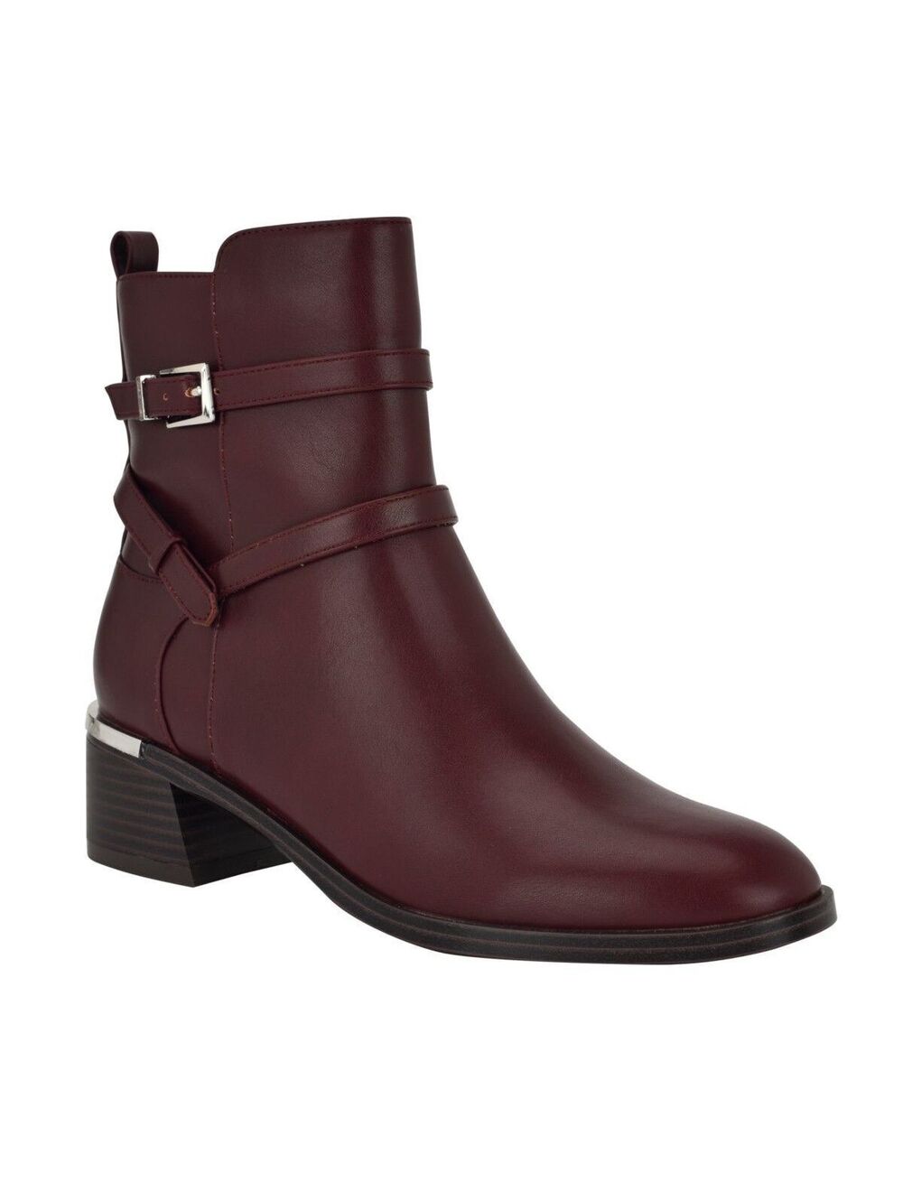 Calvin Klein Jasen Buckle Strap Boots - Dark Red 5.5M